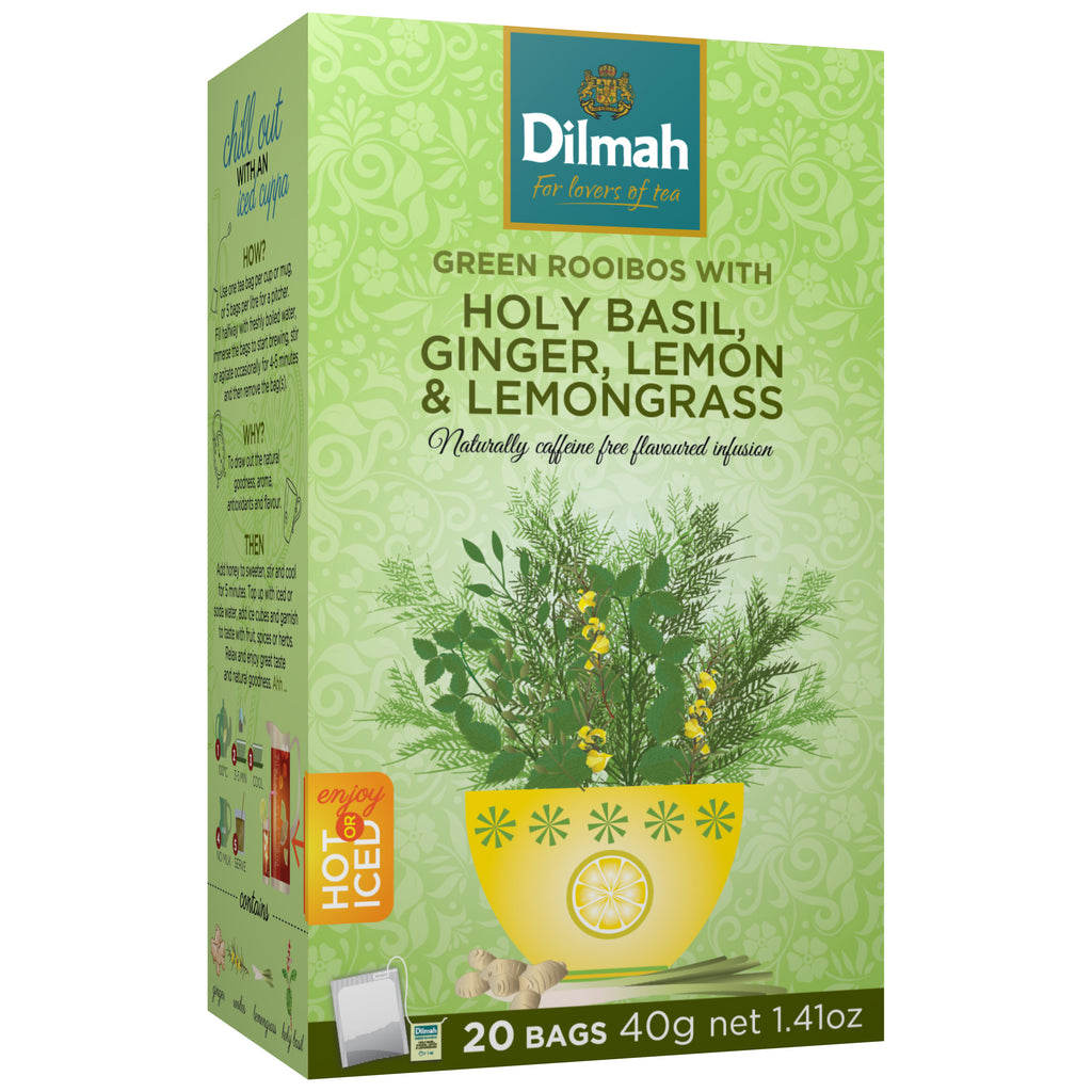 Holy Basil, Ginger, Lemon & Lemongrass Infusion 20 Tea Bags Dilmah