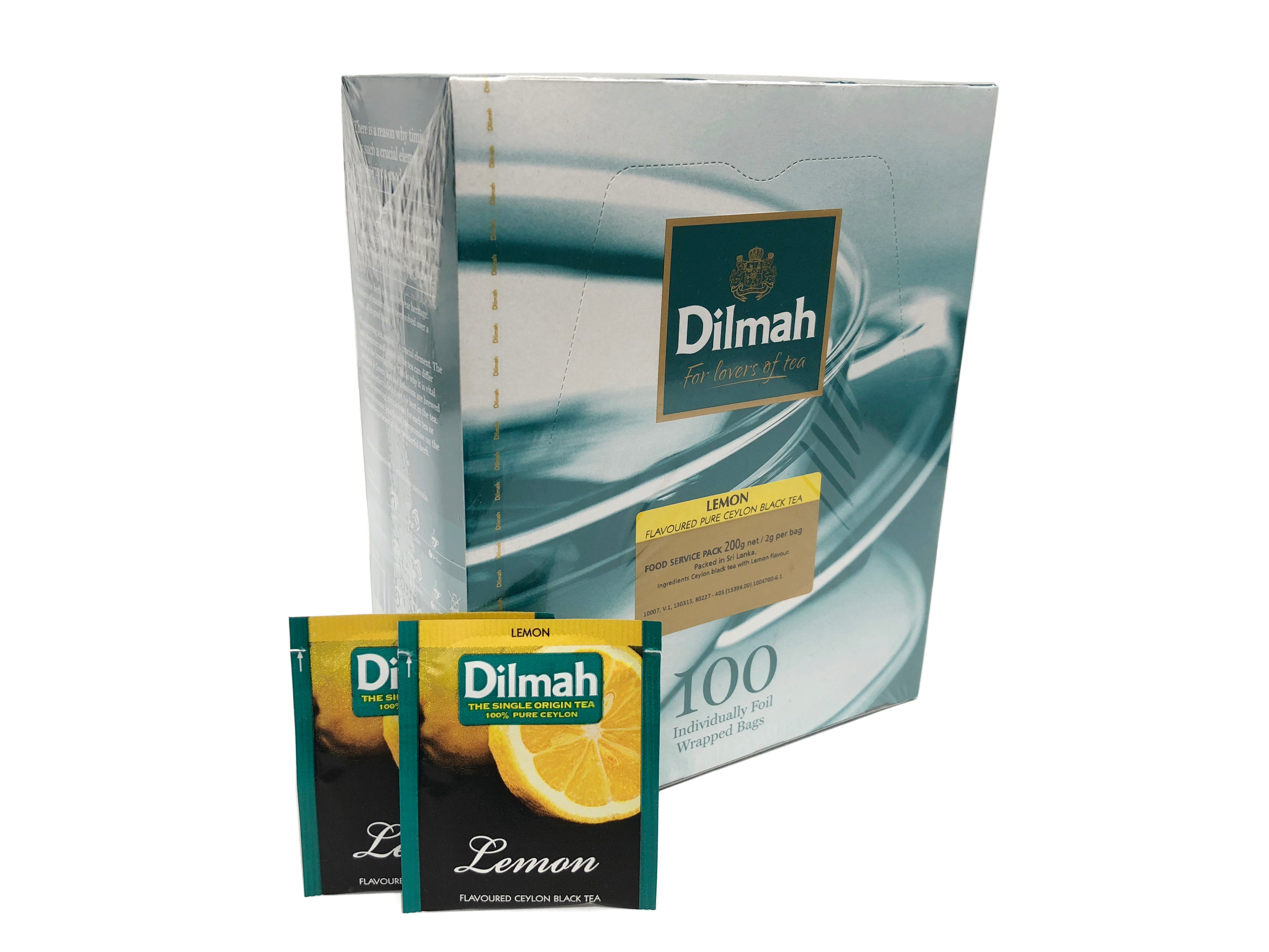 Premium Lemon Pure Ceylon Black Tea 100 Foil Sachets Tea Bags