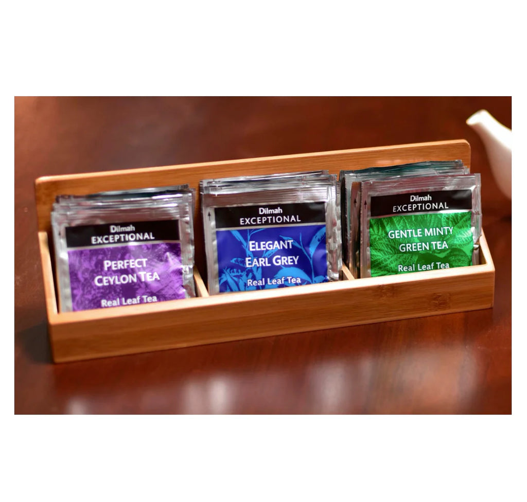 Exceptional Empty Open Bamboo Presenter Tray - 3 Slots