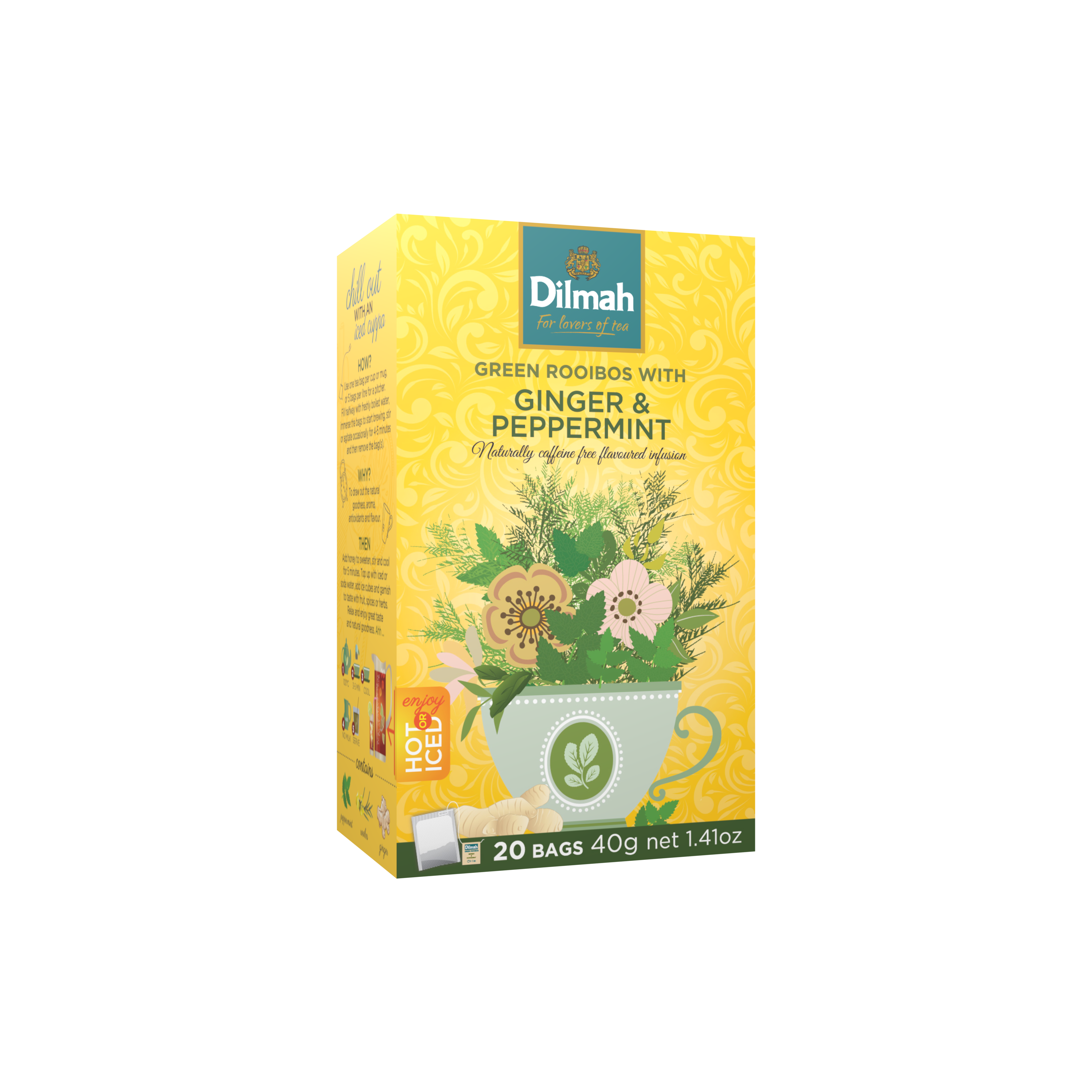 Ginger and Peppermint Infusion 20 Tagged Tea Bags