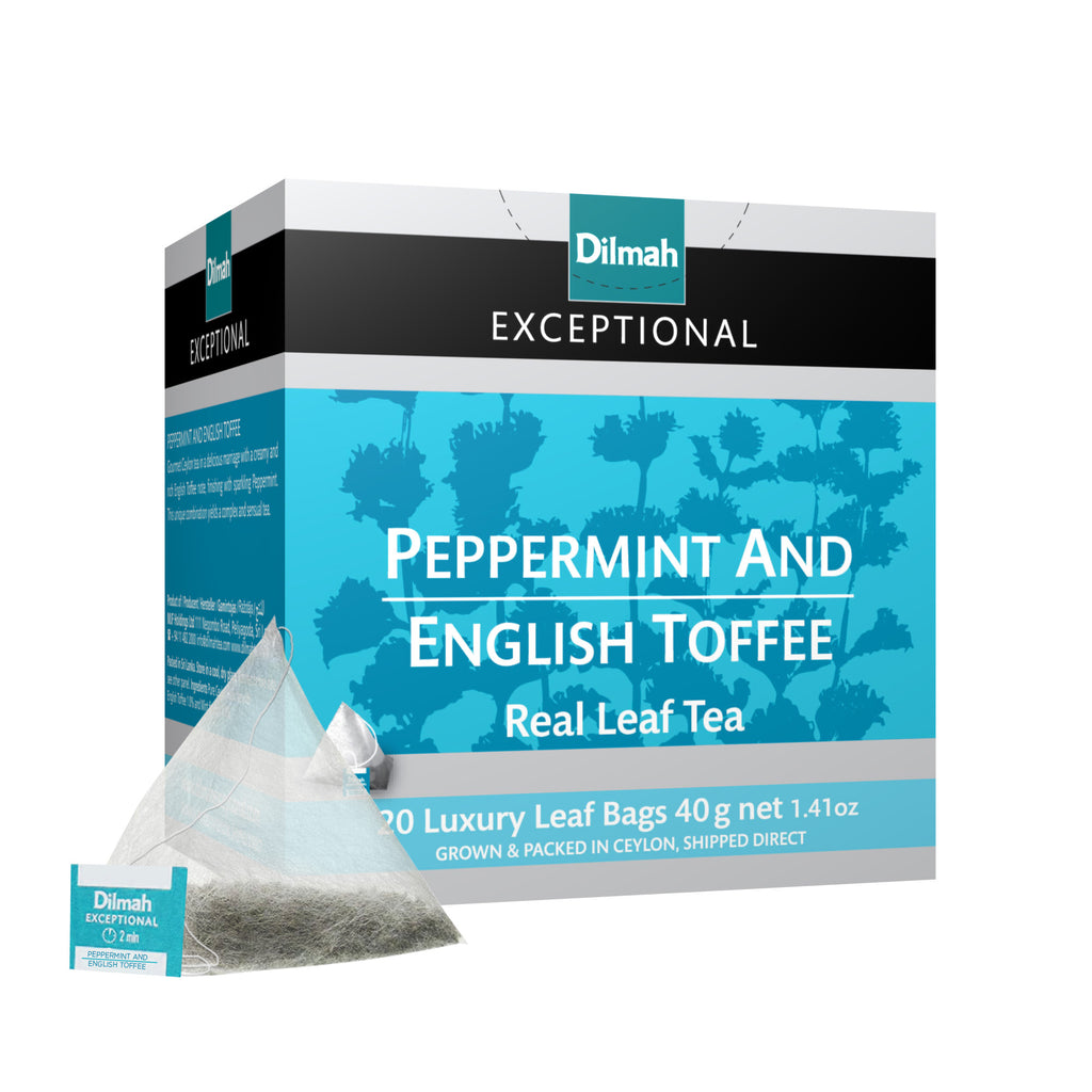 Exceptional Peppermint & English Toffee Ceylon Black Tea-20 Luxury Leaf Tea Bags