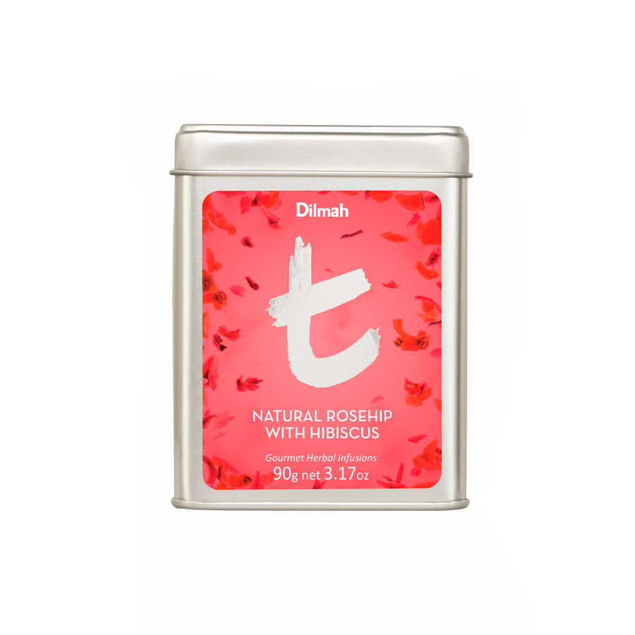 t-Series Tin Natural Rosehip with Hibiscus 100g Loose Leaf Tea