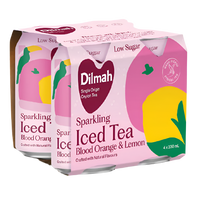 Dilmah Low Sugar Sparkling Natural Blood Orange & Lemon (4 Cans)