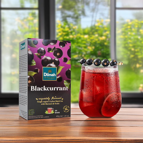 Blackcurrant Black Tea 20 Foil Sachets Tagged Tea Bags