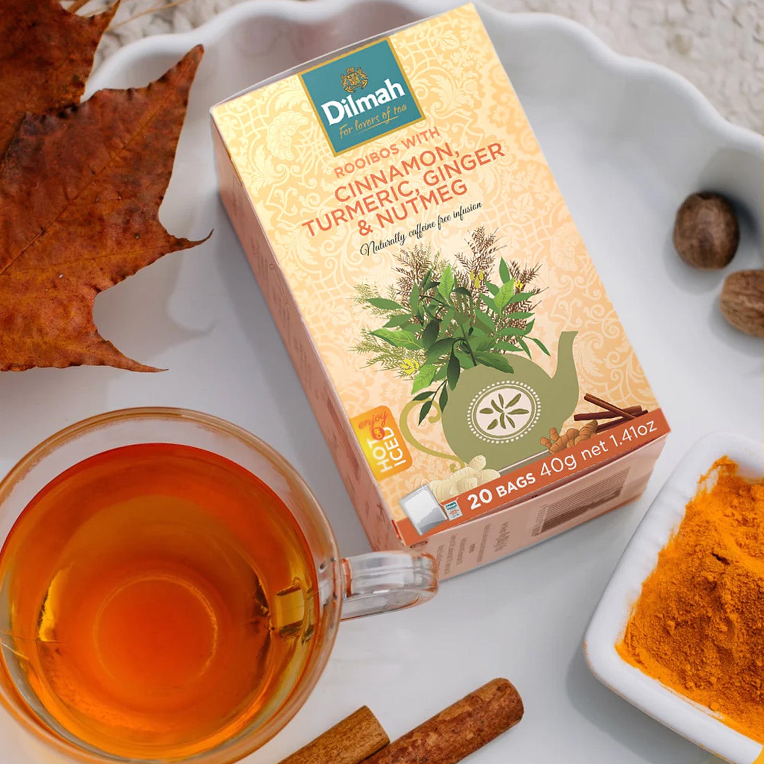 Cinnamon, Turmeric, Ginger And Nutmeg Infusion 20 Tagged Tea Bags