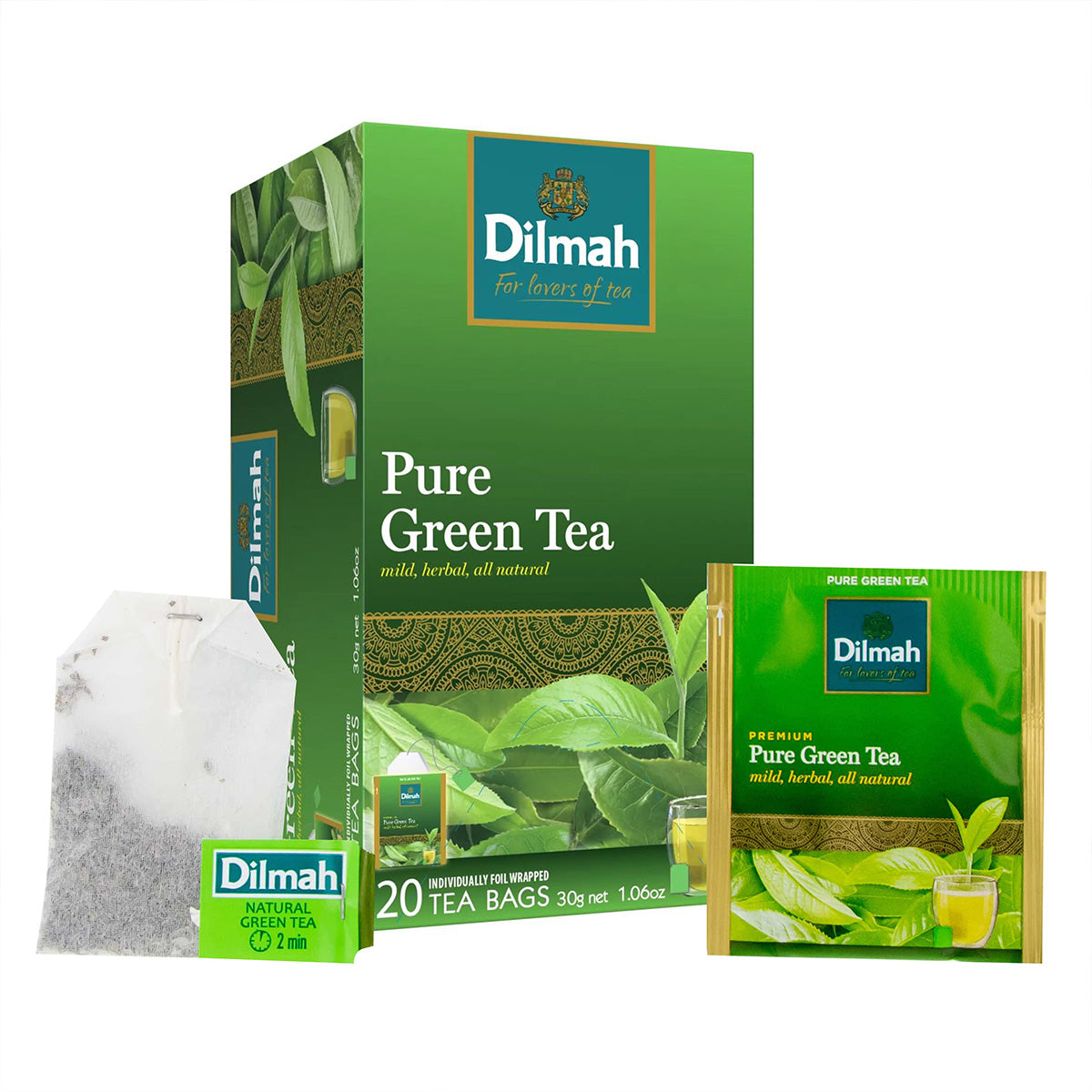 Pure Green Tea-20 Individually Wrapped Tea Bags