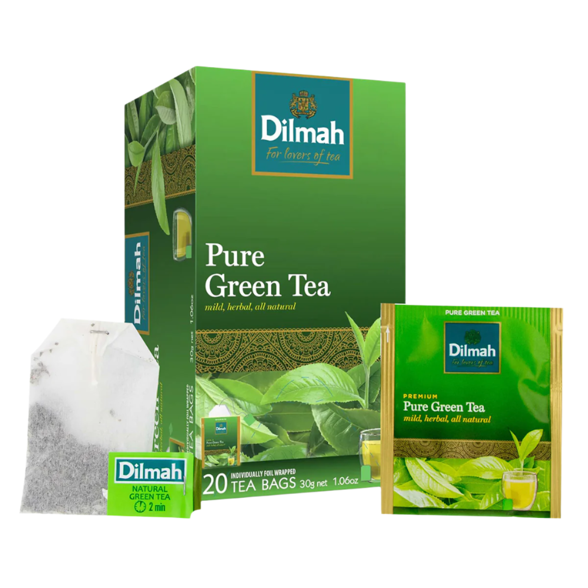 Pure Green Tea-20 Individually Wrapped Tea Bags