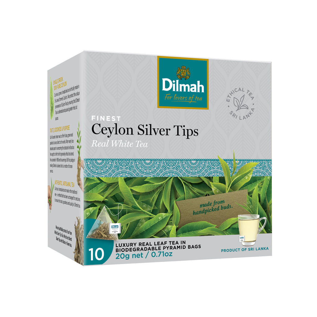 White Tea Ceylon Silver Tips 10 Luxury Leaf Bags – Dilmah New Zealand