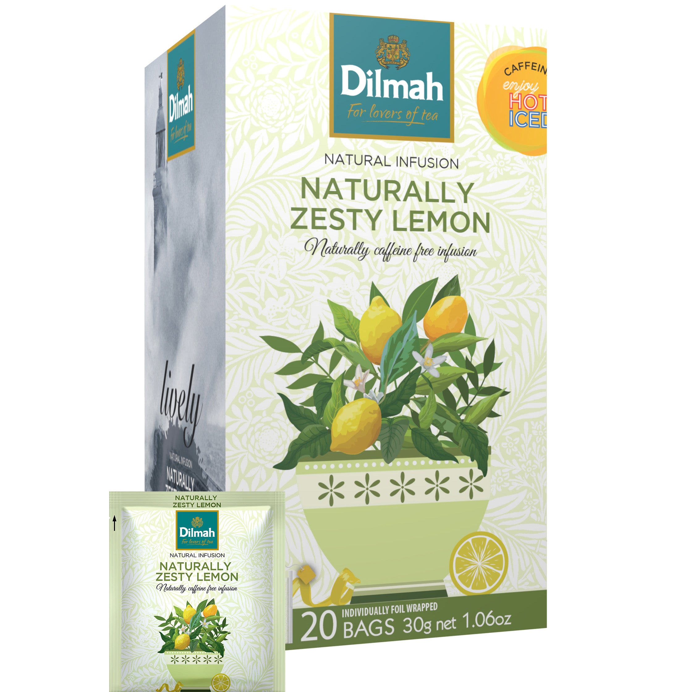 Naturally Zesty Lemon Infusion 20 Foil Sachets Tea Bags INN