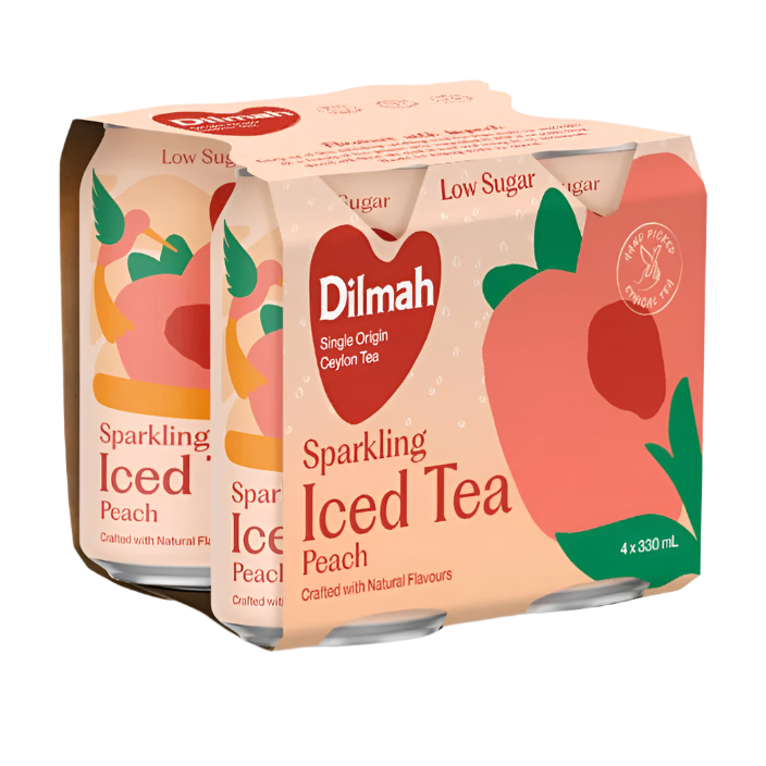 Dilmah Low Sugar Sparkling Natural Peach (4 cans)