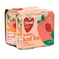 Dilmah Low Sugar Sparkling Natural Peach (4 cans)