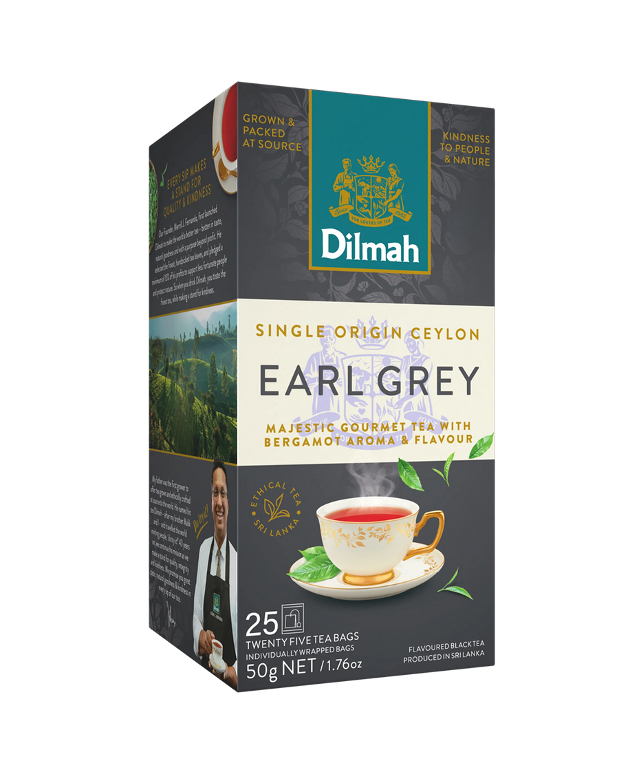 Gourmet Earl Grey Ceylon Black Tea-25 Individually Wrapped Tea Bags