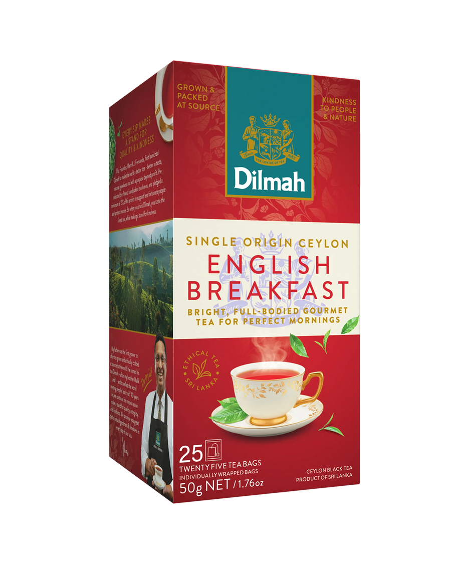 Gourmet English Breakfast Ceylon Black Tea-25 Individually Wrapped Tea Bags