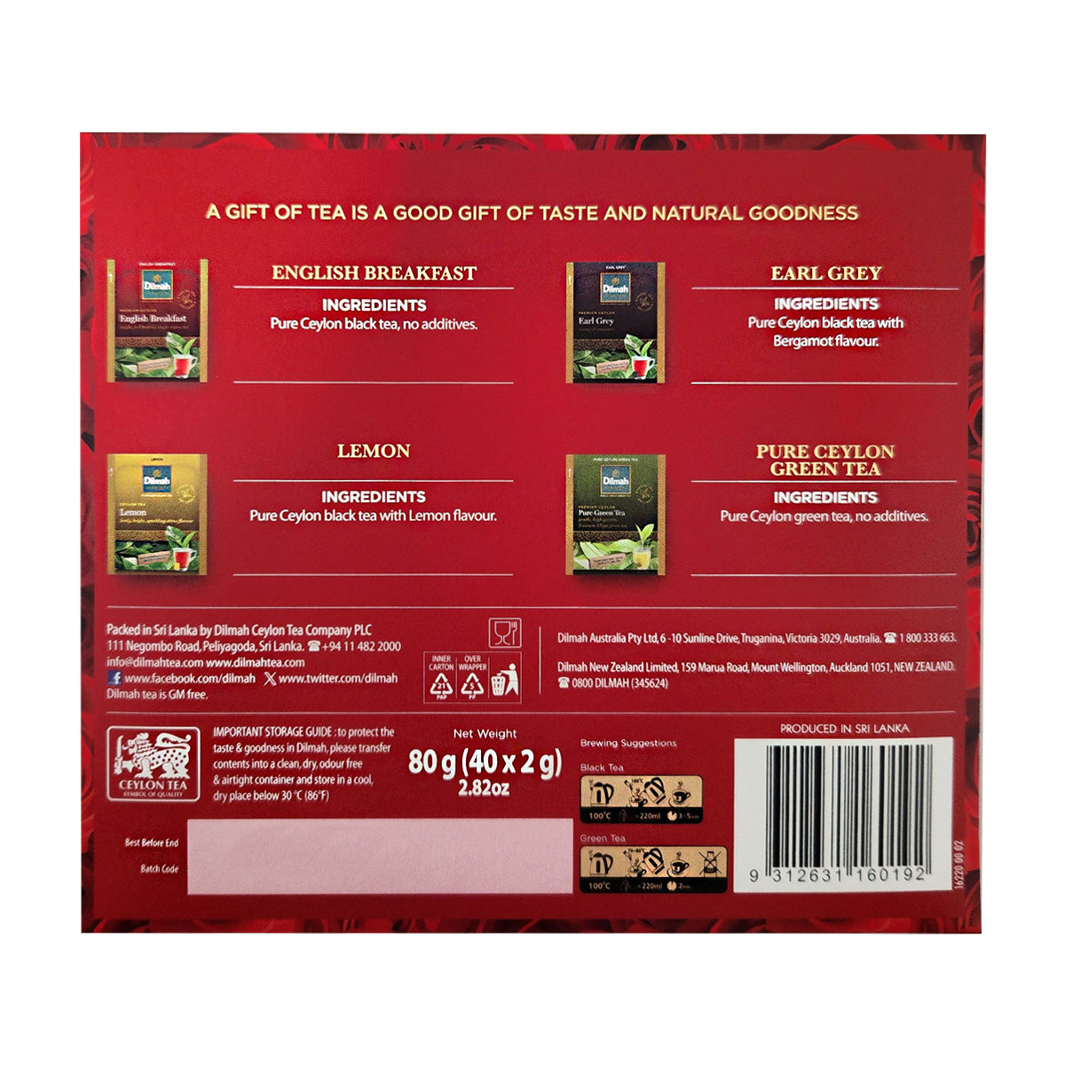 Dilmah Gift Selection-4x10 Individually Wrapped Tea Bags