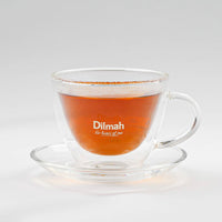 Endane Double Wall Glass Cup & Saucer (220ml)