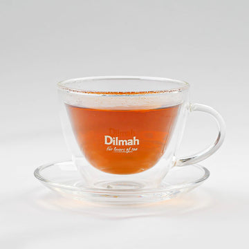 Endane Double Wall Glass Cup & Saucer (220ml)