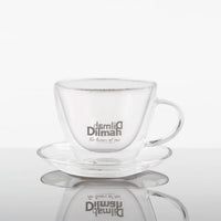 Endane Double Wall Glass Cup & Saucer (220ml)