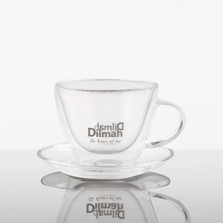 Endane Double Wall Glass Cup & Saucer (220ml)