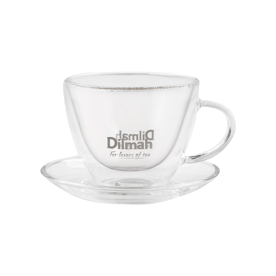 Endane Double Wall Glass Cup & Saucer (220ml)