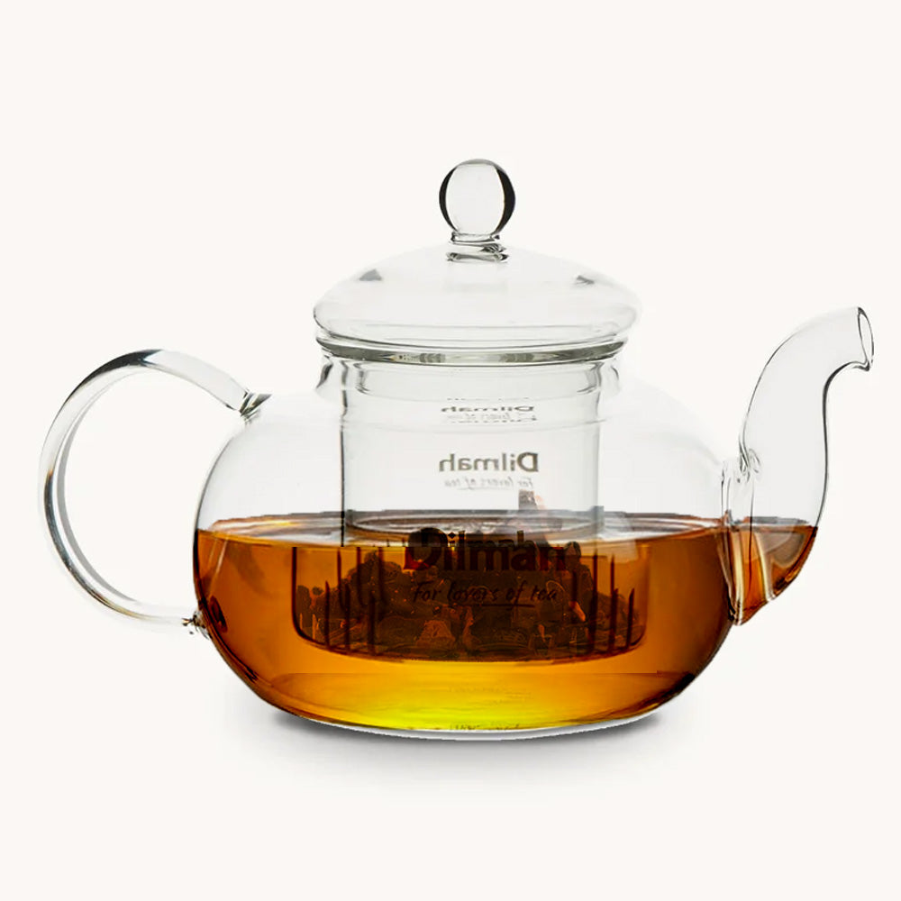 Endane Traditional Glass Tea Pot With Glass Strainer (600ml)