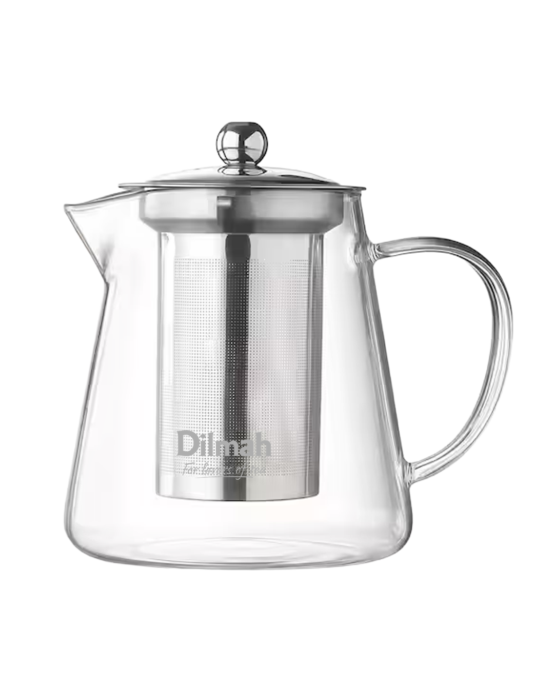 Endane Contemporary Glass Tea Pot With Stainless Steel Strainer (500ml)