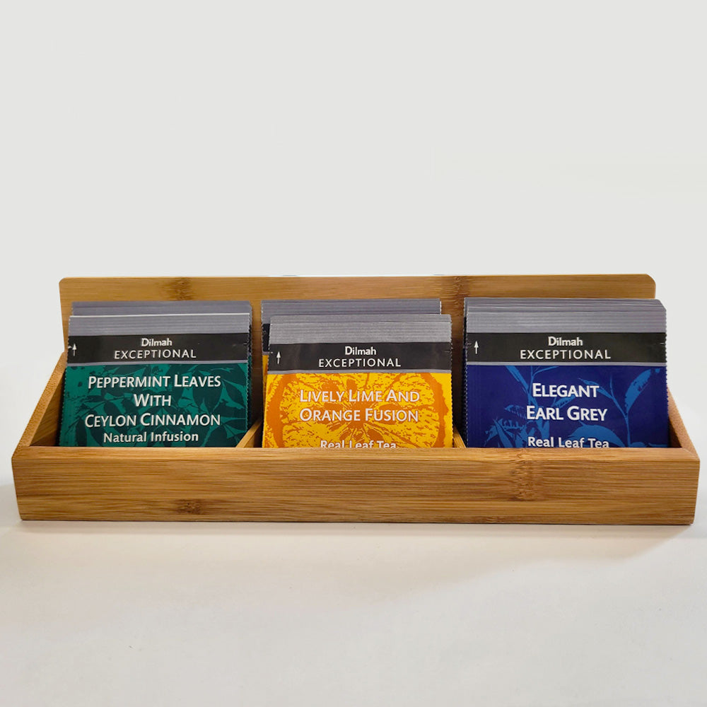 Exceptional Empty Open Bamboo Presenter Tray - 3 Slots