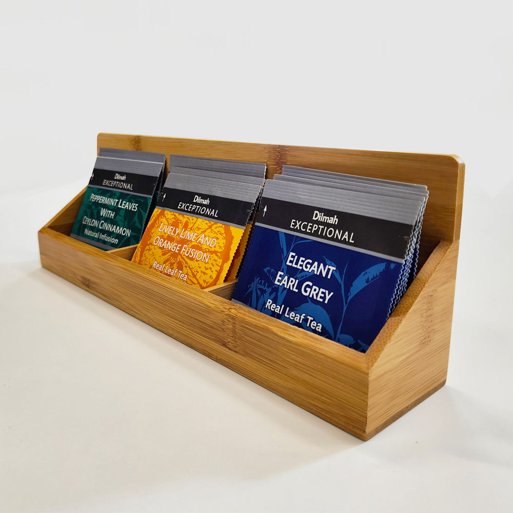 Exceptional Empty Open Bamboo Presenter Tray - 3 Slots