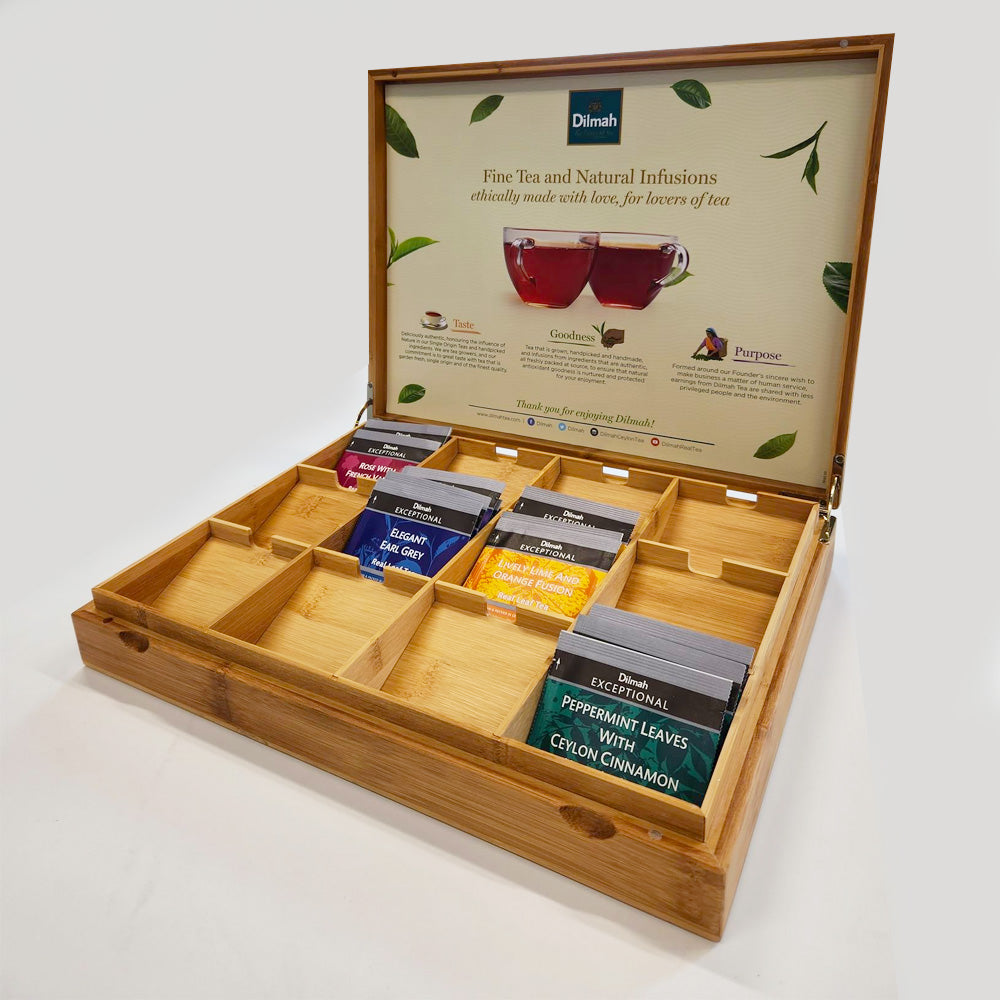 Exceptional Empty Bamboo Presenter Box - 12 Slanted Slots