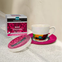 Exceptional Purple Cup & Saucer With Lid (220ml)