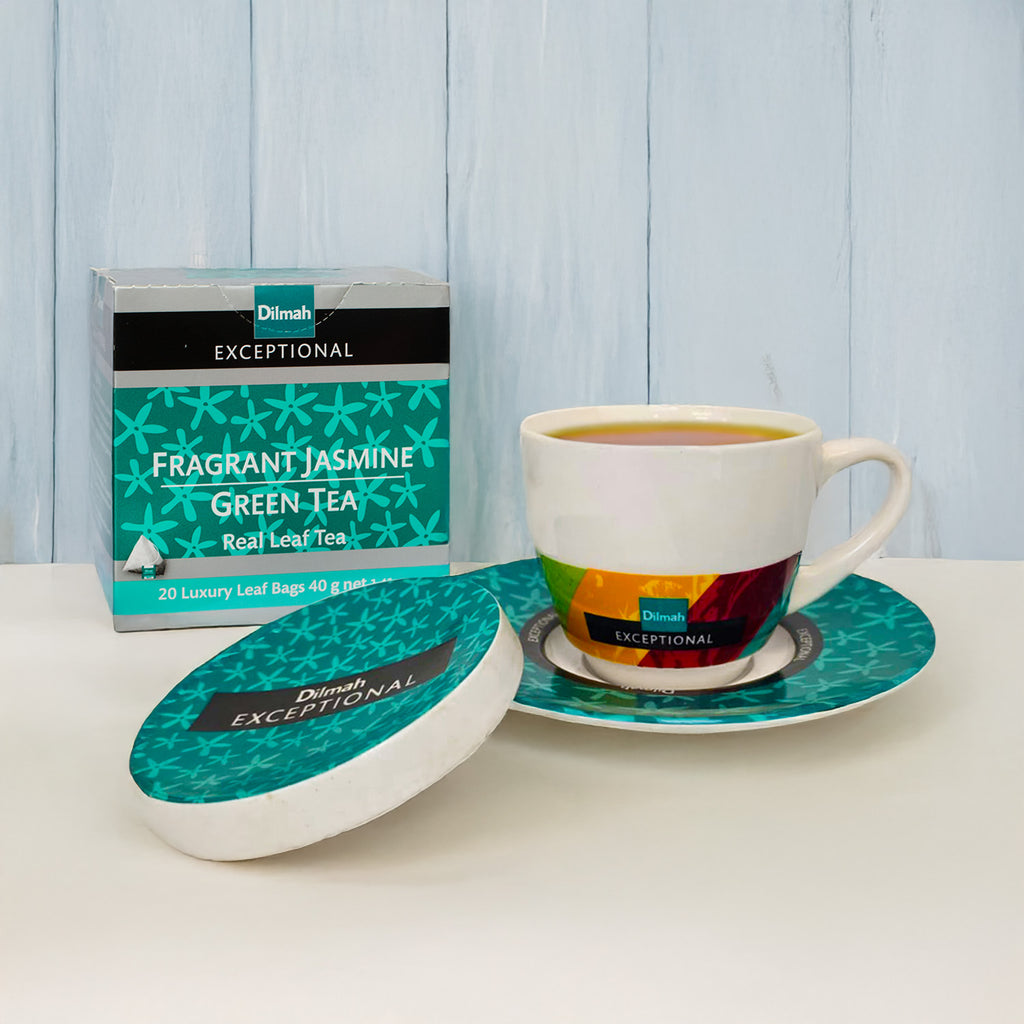 Exceptional Teal Cup & Saucer With Lid (220ml)