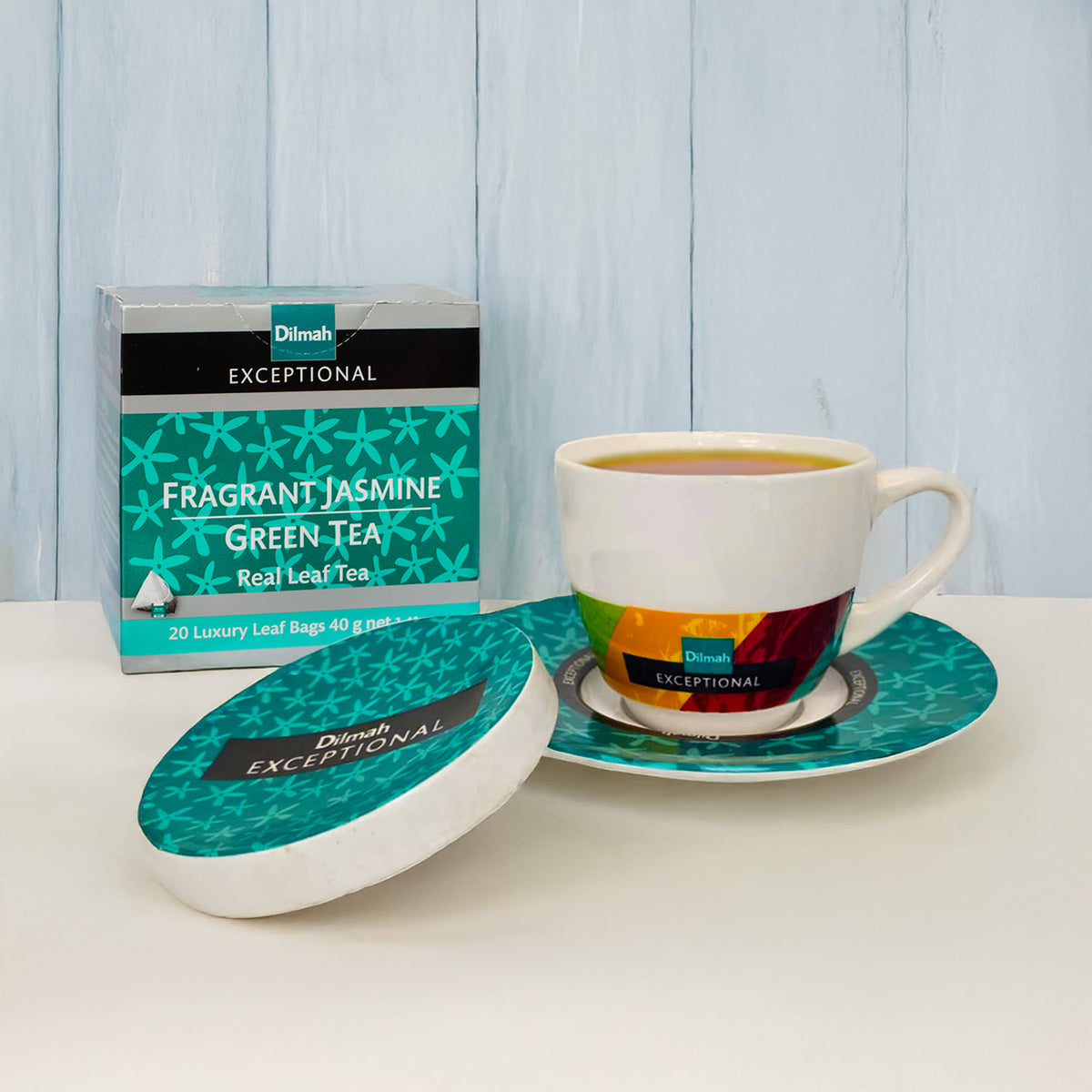 Exceptional Teal Cup & Saucer With Lid (220ml)
