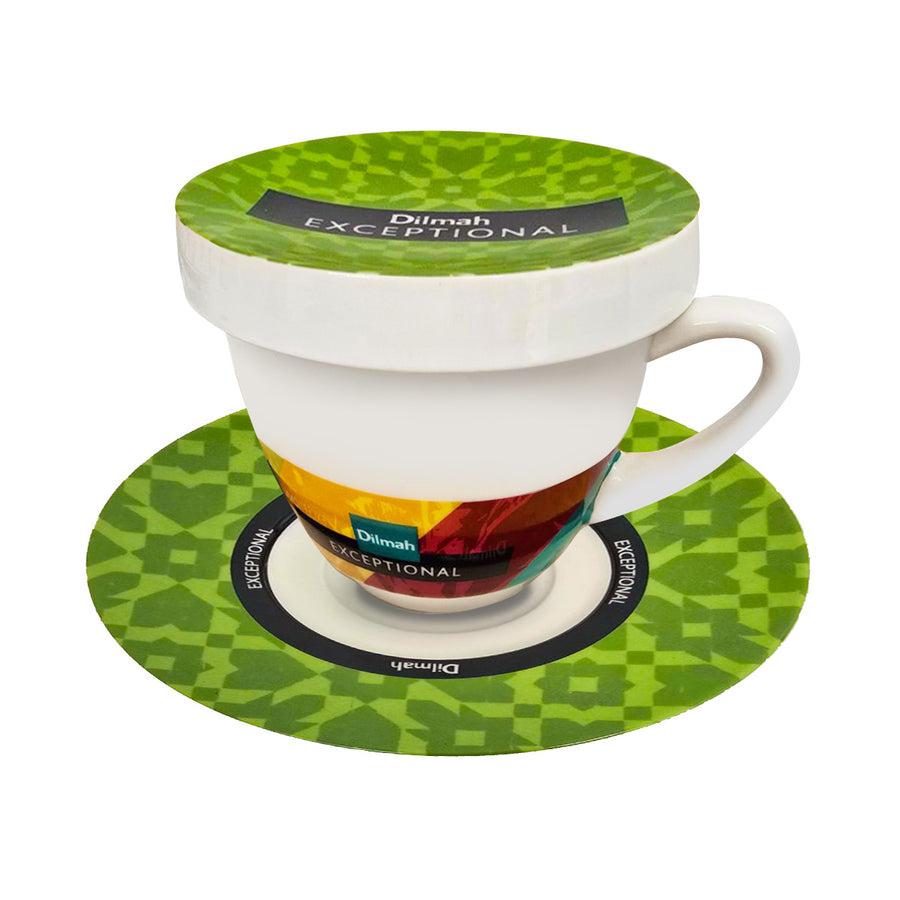 Exceptional Green Cup & Saucer With Lid (220ml)
