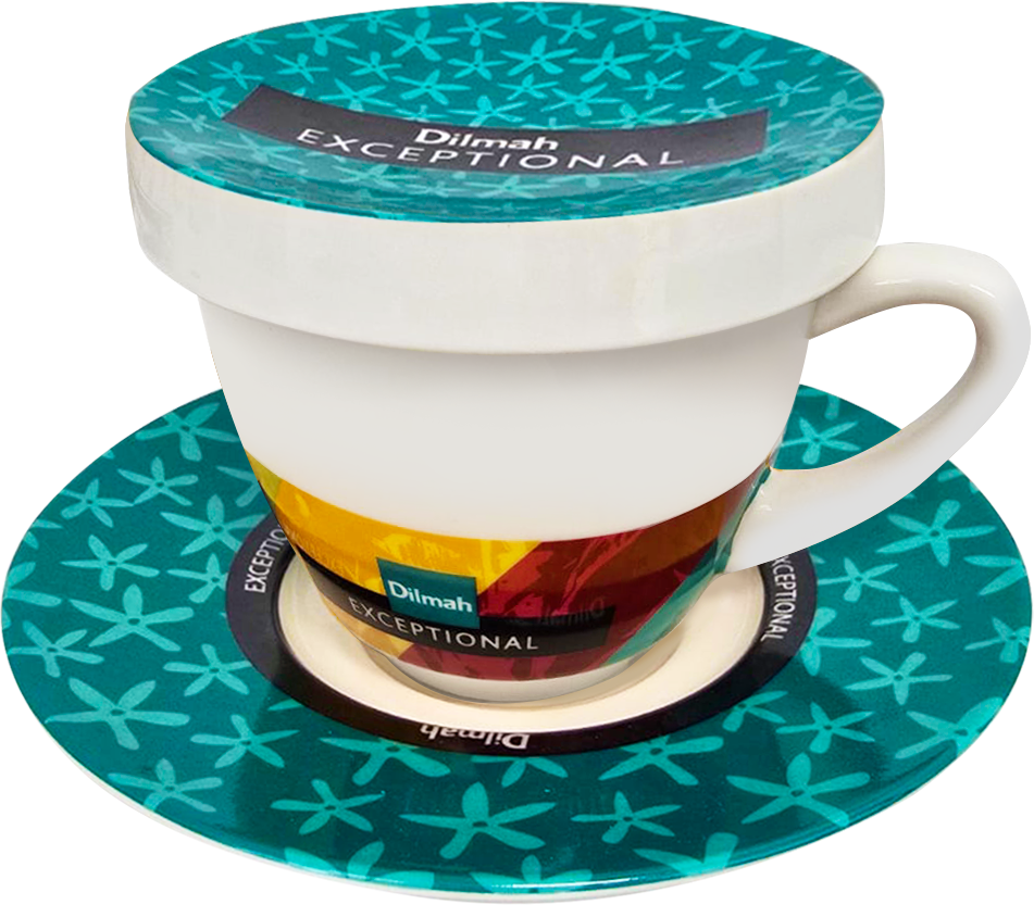 Exceptional Teal Cup & Saucer With Lid (220ml)