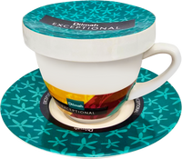 Exceptional Teal Cup & Saucer With Lid (220ml)