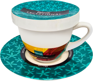 Exceptional Teal Cup & Saucer With Lid (220ml)