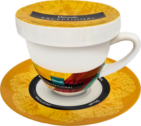 Exceptional Orange Cup & Saucer With Lid (220ml)