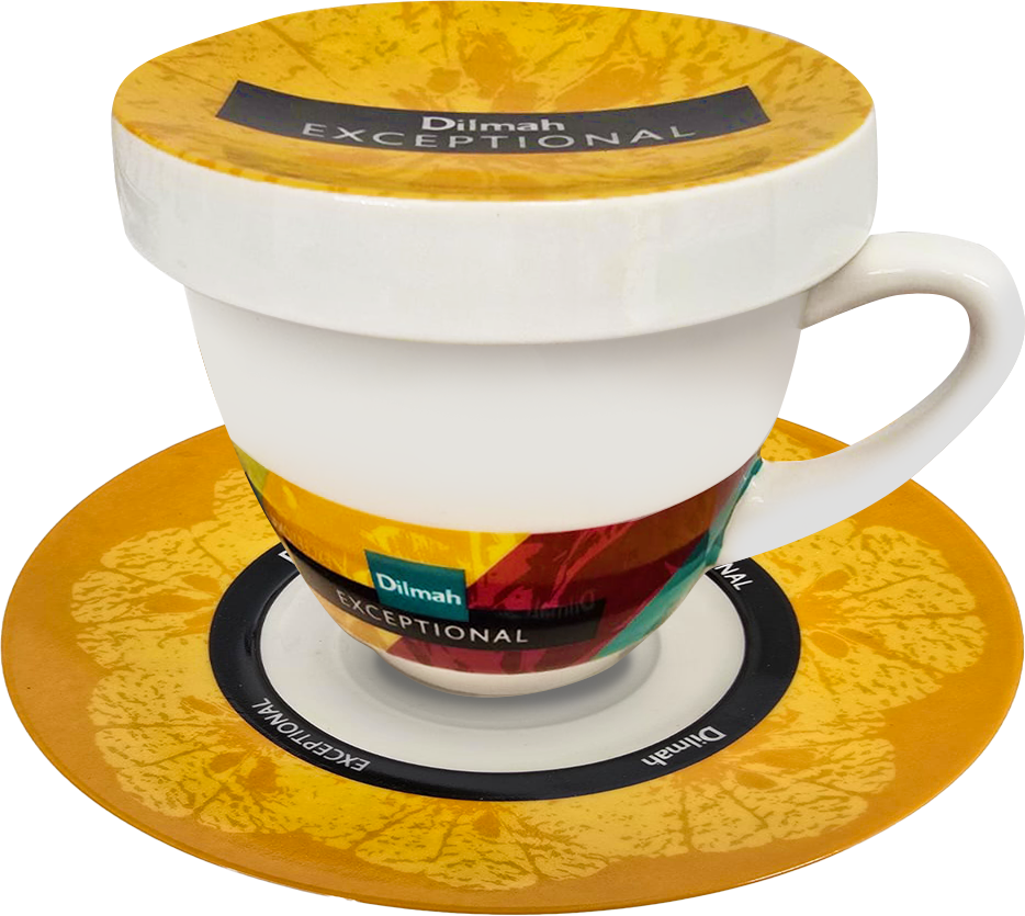 Exceptional Orange Cup & Saucer With Lid (220ml)