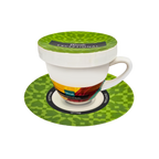 Exceptional Green Cup & Saucer With Lid (220ml)