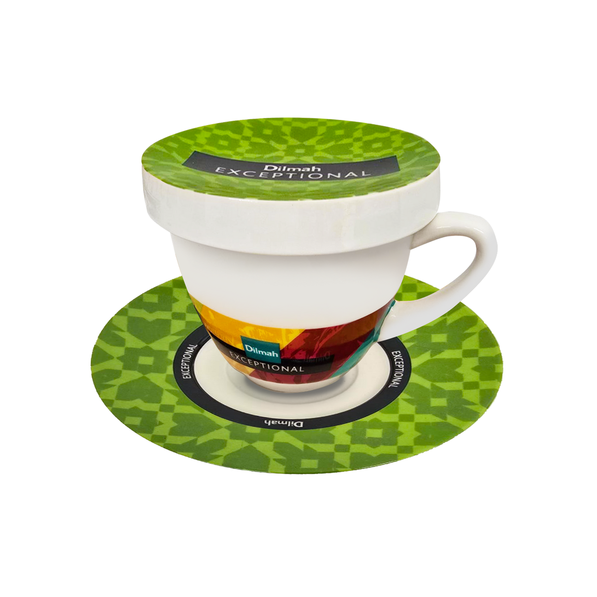 Exceptional Green Cup & Saucer With Lid (220ml)