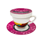 Exceptional Pink Cup & Saucer With Lid (220ml)