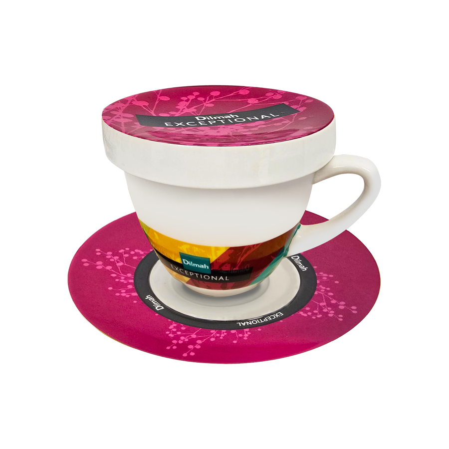 Exceptional Purple Cup & Saucer With Lid (220ml)