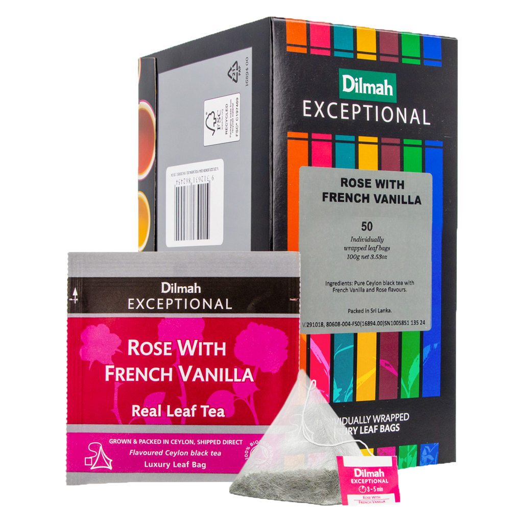 Exceptional Rose with French Vanilla Black Tea 50 Enveloped Tea Bags