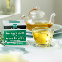 Exceptional Peppermint Leaves With Ceylon Cinnamon Natural Infusion-20 Luxury Leaf Tea Bags
