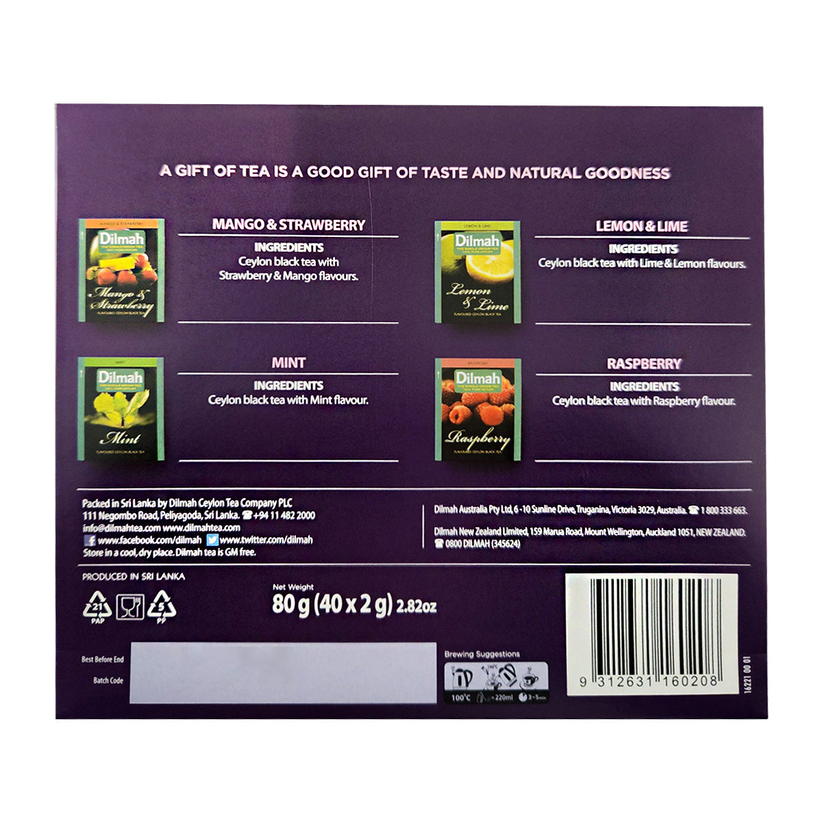 Gift Of Tea Fun Teas Variety Pack-4x10 Individually Wrapped Tea Bags