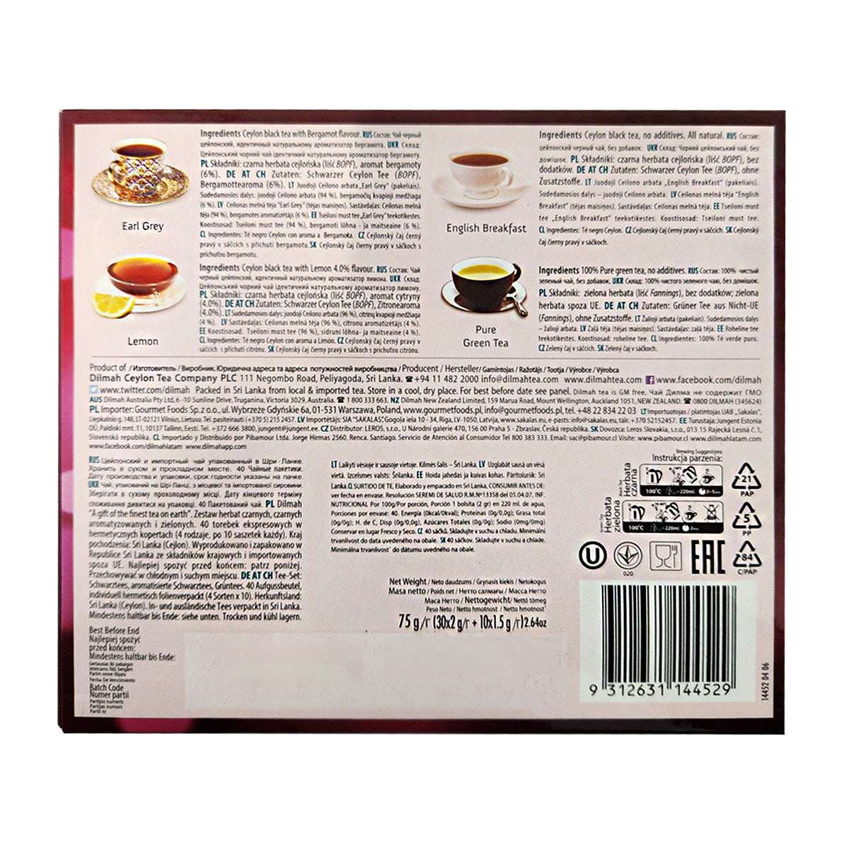 Finest Tea On Earth Gift Pack 40 Enveloped Teabags INN – Dilmah New Zealand