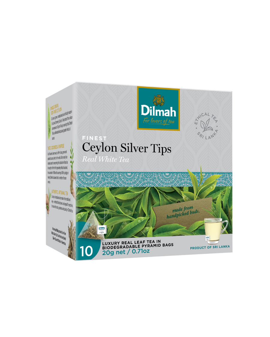 Ceylon Silver Tips White Tea-10 Luxury Leaf Tea Bags