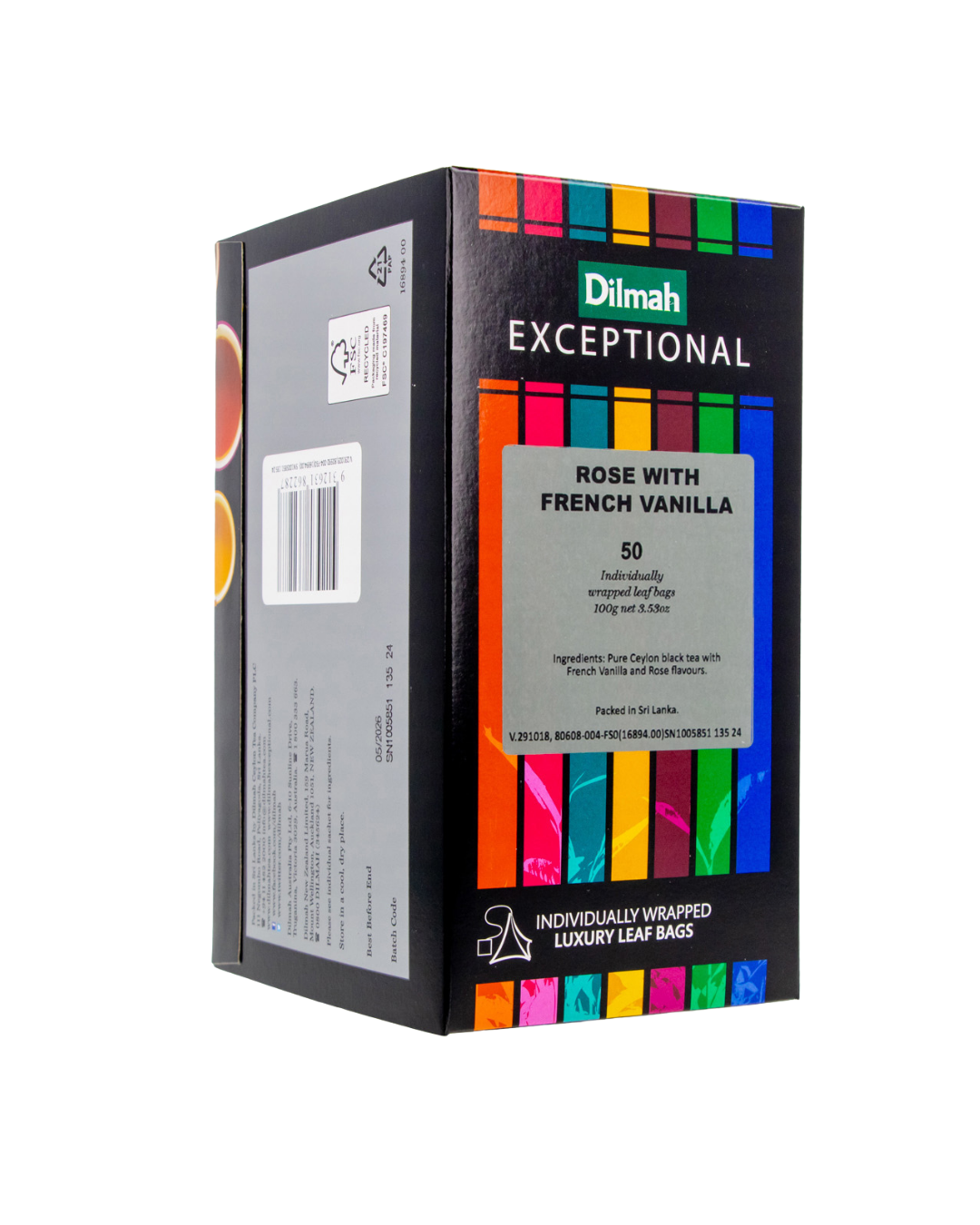 Exceptional Rose with French Vanilla Black Tea 50 Enveloped Tea Bags
