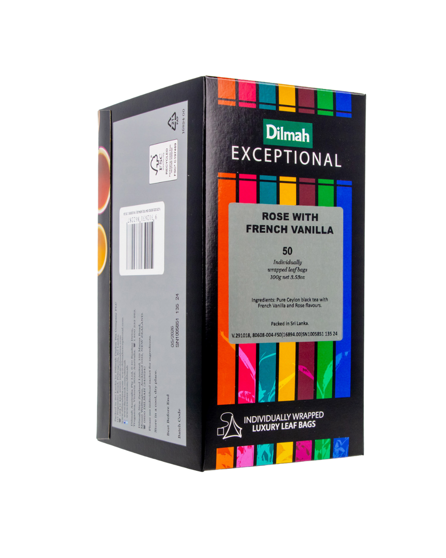 Exceptional Rose with French Vanilla Black Tea 50 Enveloped Tea Bags