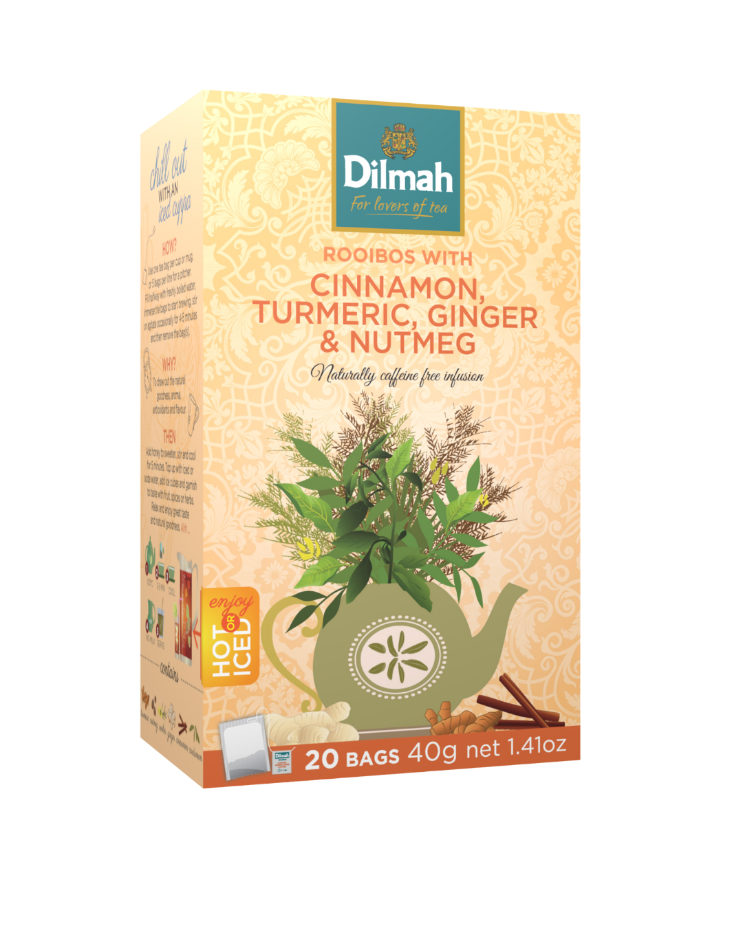 Cinnamon, Turmeric, Ginger And Nutmeg Infusion 20 Tagged Tea Bags