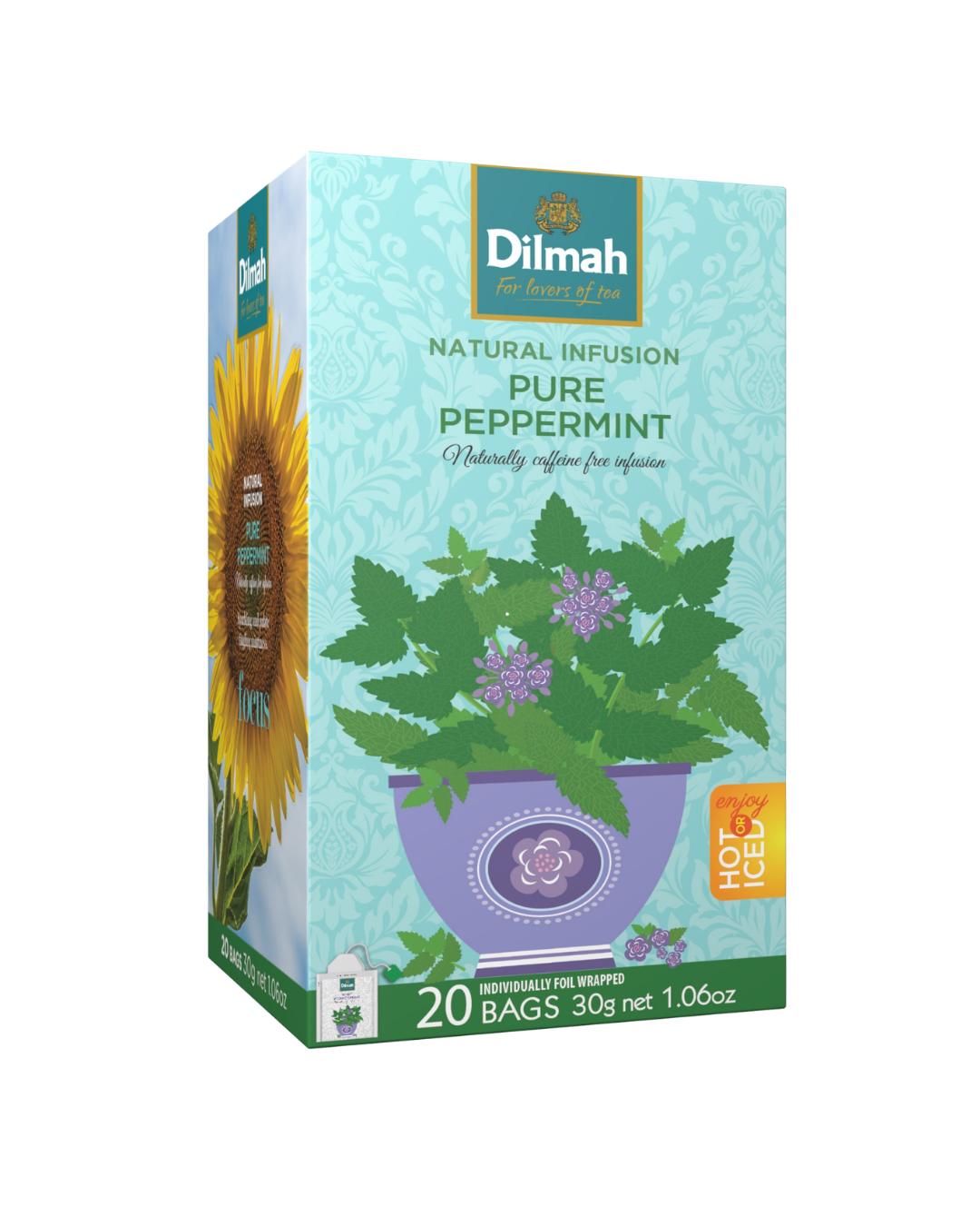 Pure Peppermint Leaves Infusion-20 Individually Wrapped Tea Bags